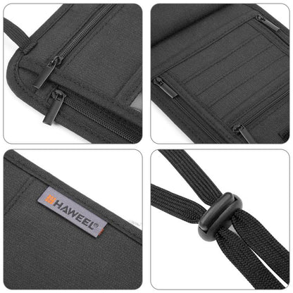 HAWEEL Neck Passport Wallet Bag Document Organizer Credit Cards Case Bag (Black) - Card & Passport Bags by HAWEEL | Online Shopping UK | buy2fix