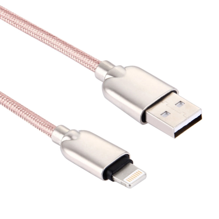 1m Woven 108 Copper Cores 8 Pin to USB Data Sync Charging Cable for iPhone, iPad(Pink) - Normal Style Cable by buy2fix | Online Shopping UK | buy2fix