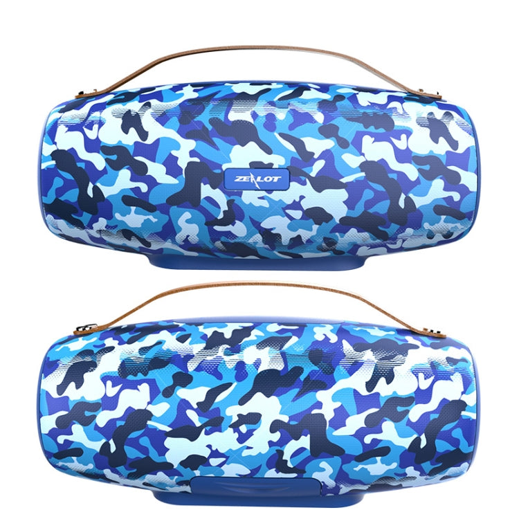 ZEALOT S27 Multifunctional Bass Wireless Bluetooth Speaker, Built-in Microphone, Support Bluetooth Call & AUX & TF Card & 1x93mm + 2x66mm Speakers(Camouflage Blue) - Desktop Speaker by ZEALOT | Online Shopping UK | buy2fix