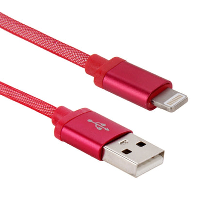 1m Net Style Metal Head 8 Pin to USB Data / Charger Cable(Red) - Normal Style Cable by buy2fix | Online Shopping UK | buy2fix