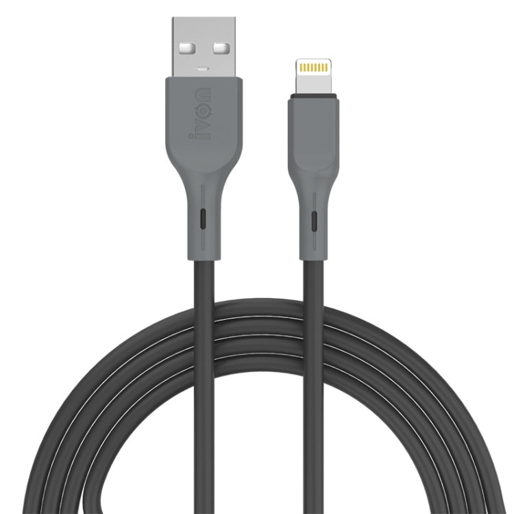 IVON CA78 2.4A 8 Pin Fast Charging Data Cable, Length: 1m (Black) - Normal Style Cable by IVON | Online Shopping UK | buy2fix