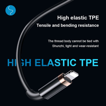 USAMS US-SJ485 U63 Type-C / USB-C to 8 Pin PD 20W Smooth Aluminum Alloy Fast Charging Data Cable, Length: 2m (Black) - Normal Style Cable by USAMS | Online Shopping UK | buy2fix