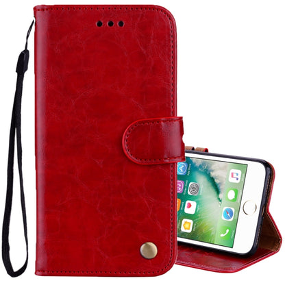 For iPhone 8 Plus & 7 Plus Business Style Oil Wax Texture Horizontal Flip Leather Case with Holder & Card Slots & Wallet (Red) - More iPhone Cases by buy2fix | Online Shopping UK | buy2fix