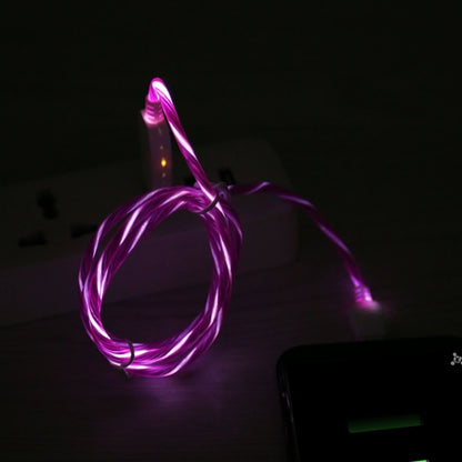 LED Flowing Light 1m USB to 8 Pin Data Sync Charge Cable for iPhone, iPad(Magenta) - Normal Style Cable by buy2fix | Online Shopping UK | buy2fix