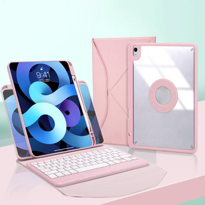 Z102B Pen Slot Bluetooth Keyboard Leather Tablet Case For iPad 10.2 2021/2020/2019 (Pink) - For iPad Pro by buy2fix | Online Shopping UK | buy2fix