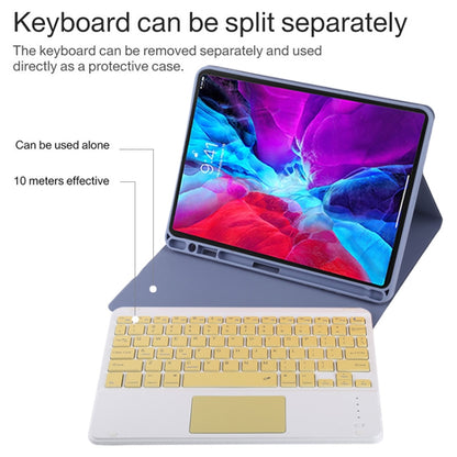 TG11BC Detachable Bluetooth Yellow Keyboard Microfiber Leather Tablet Case for iPad Pro 11 inch (2020), with Touchpad & Pen Slot & Holder (Purple) - For iPad Pro by buy2fix | Online Shopping UK | buy2fix