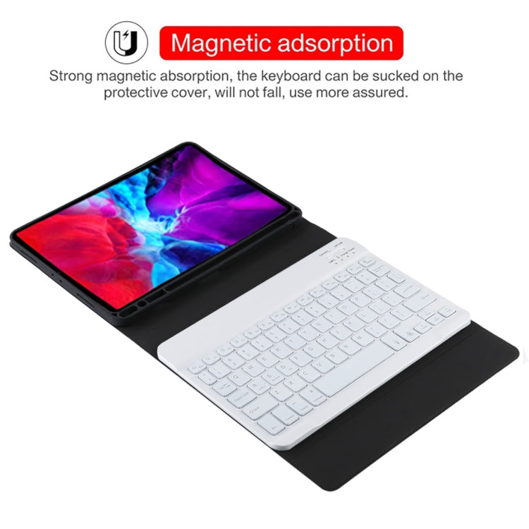 TG11BS Detachable Bluetooth White Keyboard Microfiber Leather Tablet Case for iPad Pro 11 inch (2020), with Backlight & Pen Slot & Holder (Black) - For iPad Pro by buy2fix | Online Shopping UK | buy2fix