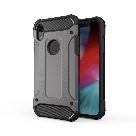 For iPhone XR TPU + PC Armor Combination Back Cover Case (Grey) - More iPhone Cases by buy2fix | Online Shopping UK | buy2fix