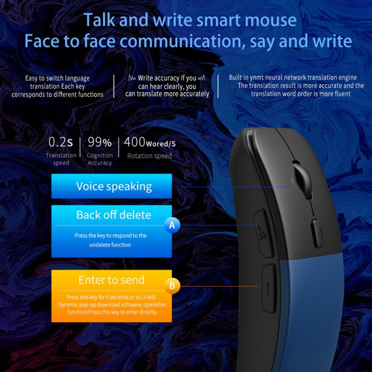 Boeleo BM01 Smart Voice Language Translation Wireless Mouse(Grey) - Wireless Mice by boeleo | Online Shopping UK | buy2fix