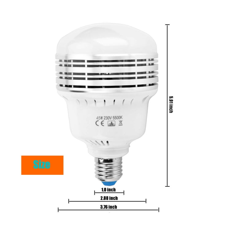 MANTOO PGL45 45W 120V 5500K 5460LM LED Light Bulb for Photography Lighting - LED Blubs & Tubes by MANTOO | Online Shopping UK | buy2fix