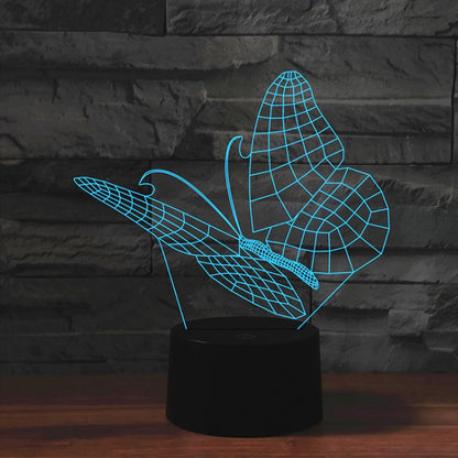 Butterfly Shape 3D Colorful LED Vision Light Table Lamp, Charging Touch Version - Novelty Lighting by buy2fix | Online Shopping UK | buy2fix