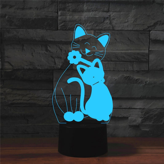 Cat Shape 3D Colorful LED Vision Light Table Lamp, USB & Battery Version - Novelty Lighting by buy2fix | Online Shopping UK | buy2fix