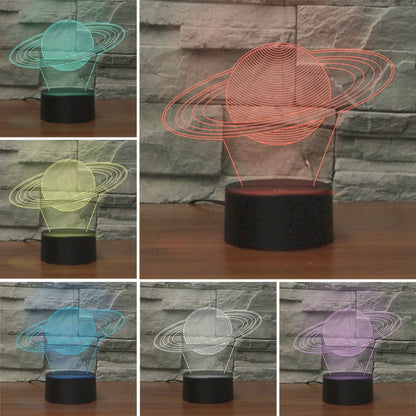 Saturn Shape 3D Colorful LED Vision Light Table Lamp, Charging Touch Version - Novelty Lighting by buy2fix | Online Shopping UK | buy2fix