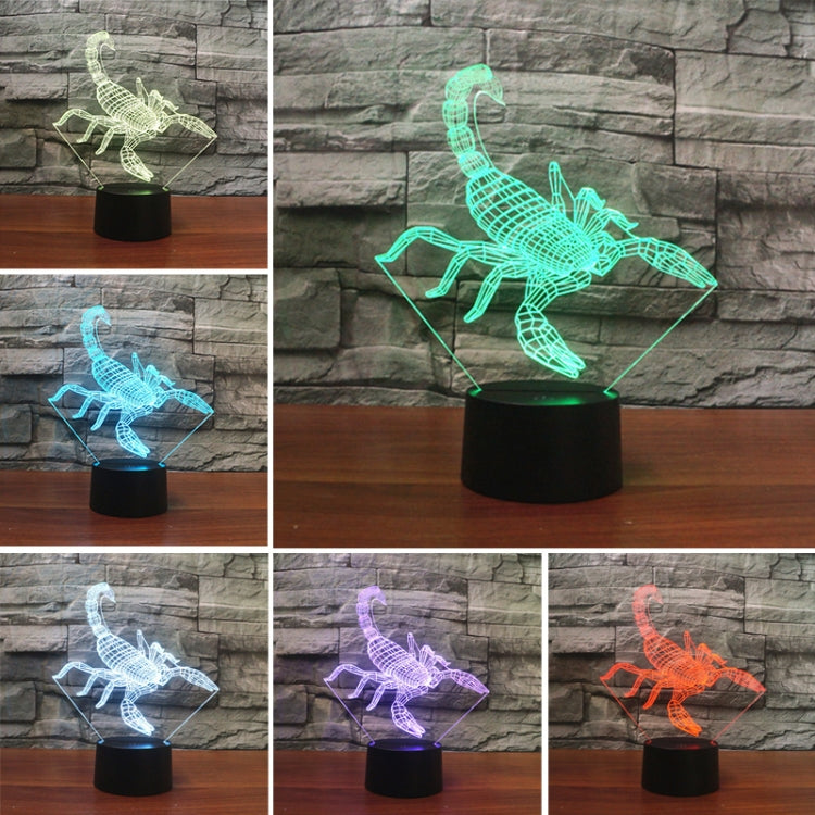 Scorpion Shape 3D Colorful LED Vision Light Table Lamp, Charging Touch Version - Novelty Lighting by buy2fix | Online Shopping UK | buy2fix