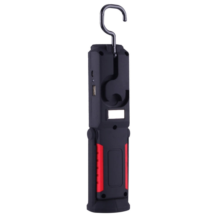 PR5W-1 5W COB+1W F8 IP43 Waterproof White Light LED Torch Work Light , 400 LM Multi-function USB Charging Portable Emergency Work Stand Light with Magnetic & 360 Degrees Swivel Hook(Red) - LED Flashlight by buy2fix | Online Shopping UK | buy2fix