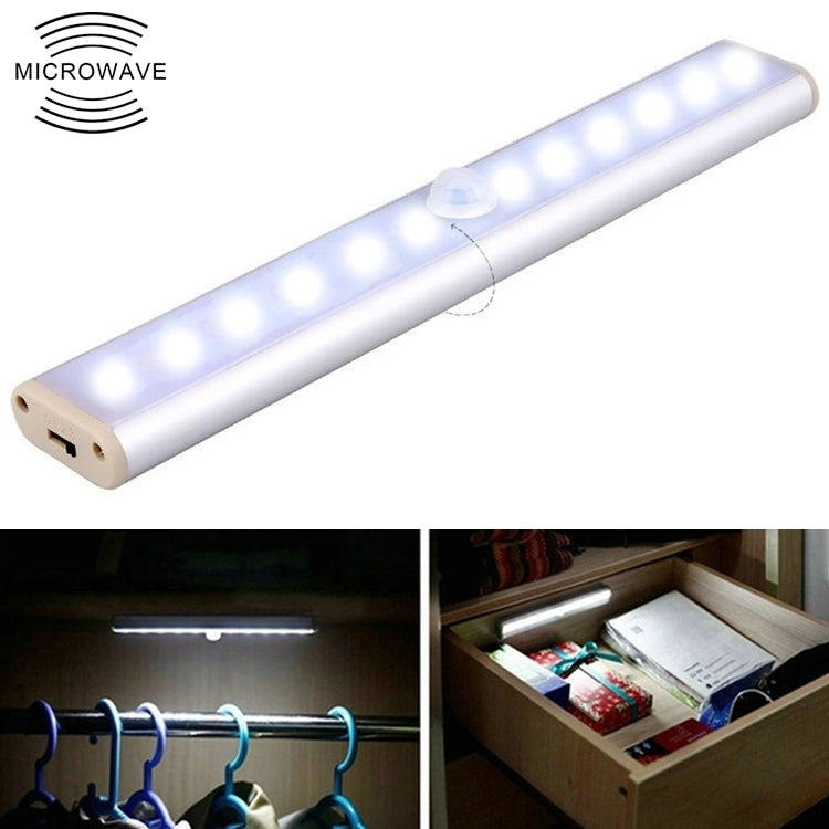 2W 12 LEDs White Light Wide Screen Intelligent Human Body Sensor Light LED Corridor Cabinet Light, USB Charging Version - Sensor LED Lights by buy2fix | Online Shopping UK | buy2fix