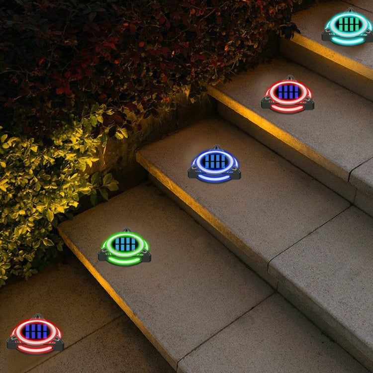 TG-JG00129 10 LEDs Triangular Flying Saucer Long Tube Solar Outdoor Waterproof Plastic Garden Decorative Ground Plug Light Intelligent Light Control Buried Light, Colorful Dimming - Solar Lights by buy2fix | Online Shopping UK | buy2fix