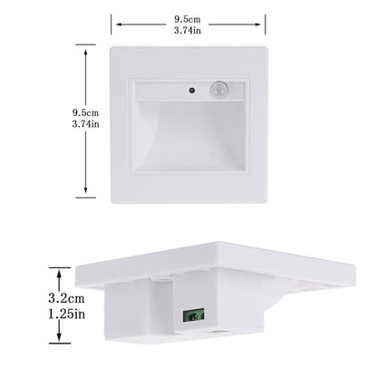 Square Wall Light Lamp for Stairs Step Corner, AC 85-265V (Silver) - Sensor LED Lights by buy2fix | Online Shopping UK | buy2fix
