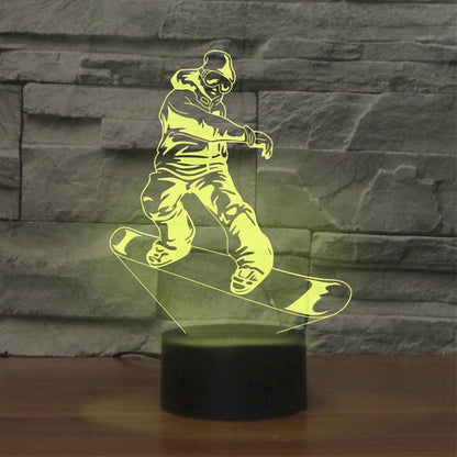 Skate Boy Shape 3D Colorful LED Vision Light Table Lamp, USB & Battery Version - Novelty Lighting by buy2fix | Online Shopping UK | buy2fix