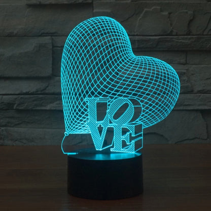 Heart and LOVE Style 3D Touch Switch Control LED Light, 7 Colour Discoloration Creative Visual Stereo Lamp Desk Lamp Night Light - Novelty Lighting by buy2fix | Online Shopping UK | buy2fix