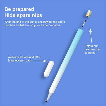 Universal Nano Disc Nib Capacitive Stylus Pen with Magnetic Cap & Spare Nib (Blue) - Stylus Pen by buy2fix | Online Shopping UK | buy2fix