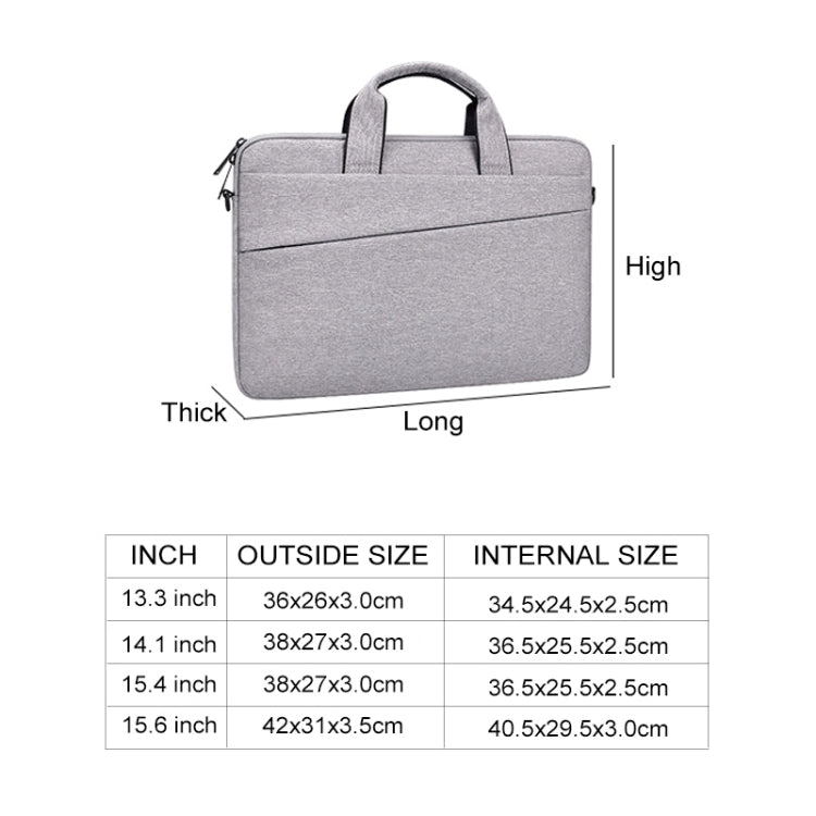 ST03S 15.4 inch Double Side Pockets Wearable Oxford Cloth Soft Handle Portable Laptop Tablet Bag(Deep Space Gray) - 15 inch by buy2fix | Online Shopping UK | buy2fix