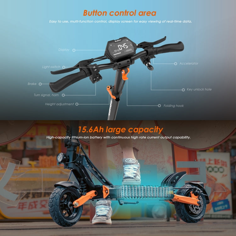 Kukirin G2 Pro 600W Three-speed Folding Electric Offroad Scooter with 9 inch Tires & LCD Display(Black) - Electric Scooters by Kukirin | Online Shopping UK | buy2fix