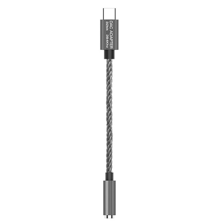 TA12-R2 USB-C / Type-C Male to 3.5mm Audio Female Single Crystal Copper Braid Earphone Adapter(Black Grey) - Type-C Adapter by buy2fix | Online Shopping UK | buy2fix