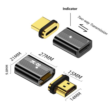 8K 60Hz HDMI Female to DP Male Magnetic Adapter (Gun Metal) - Adapter by buy2fix | Online Shopping UK | buy2fix