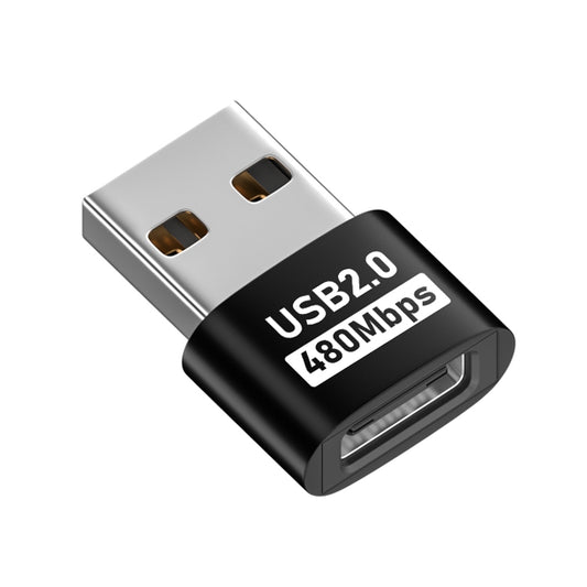 USB 2.0 Male to Female Type-C Adapter (Black) - Cable & Adapters by buy2fix | Online Shopping UK | buy2fix