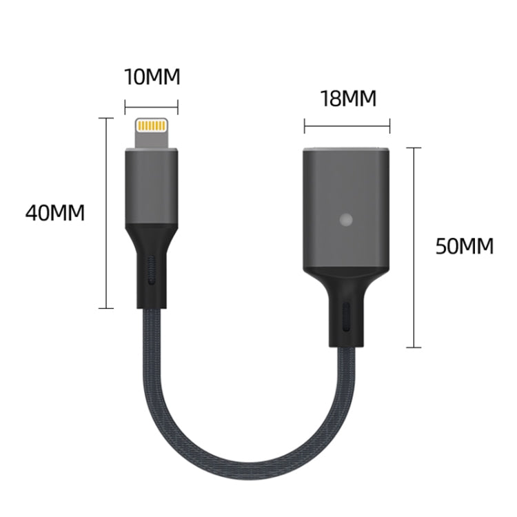 8 Pin to USB OTG Adapter Cable, Suitable for Systems Above IOS 13 (Silver) - Converter & Adapter by buy2fix | Online Shopping UK | buy2fix