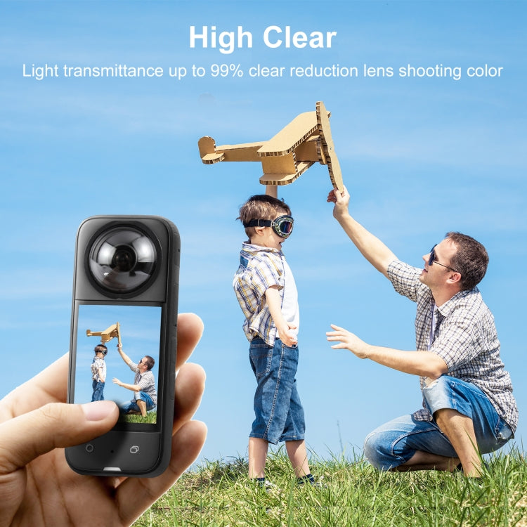 For Insta360 X3 PULUZ Lens Guard Optical Glass Protective Cover (Black) - Len Accessories by PULUZ | Online Shopping UK | buy2fix