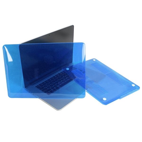 ENKAY for MacBook Pro Retina 15.4 inch (US Version) / A1398 4 in 1 Crystal Hard Shell Plastic Protective Case with Screen Protector & Keyboard Guard & Anti-dust Plugs(Dark Blue) - MacBook Pro Cases by ENKAY | Online Shopping UK | buy2fix