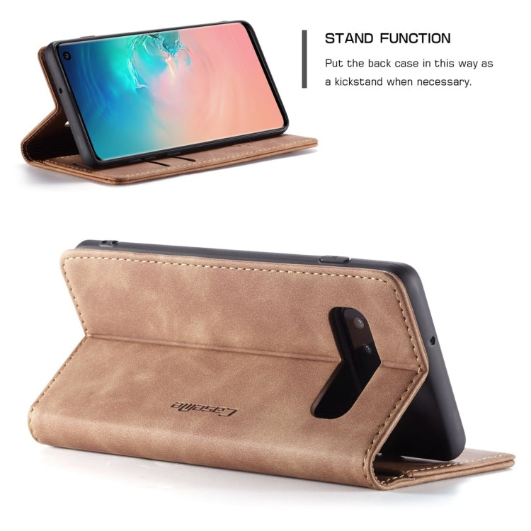 CaseMe-013 Multifunctional Retro Frosted Horizontal Flip Leather Case for Galaxy S10, with Card Slot & Holder & Wallet (Brown) - Galaxy Phone Cases by CaseMe | Online Shopping UK | buy2fix