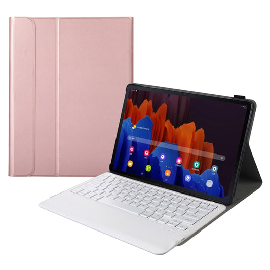 A970 Detachable Bluetooth Keyboard Ultrathin Horizontal Flip Leather Tablet Case for Samsung Galaxy Tab S7 FE T730 / T736 / S7+ T970 / T975 / T976(Rose Gold) - Samsung Keyboard by buy2fix | Online Shopping UK | buy2fix