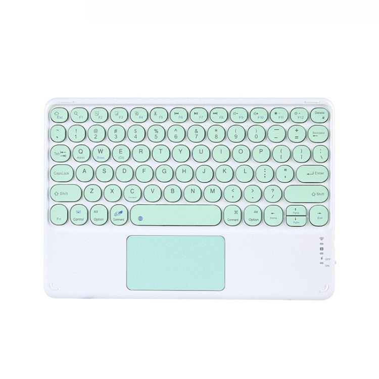 250C 10 inch Universal Tablet Round Keycap Wireless Bluetooth Keyboard with Touch Panel (Green) - Universal Keyboard by buy2fix | Online Shopping UK | buy2fix