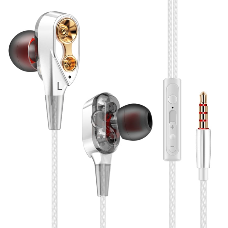 QKZ CK8 HiFi In-ear Four Unit Sports Music Headphones (White) - Sport Earphone by QKZ | Online Shopping UK | buy2fix