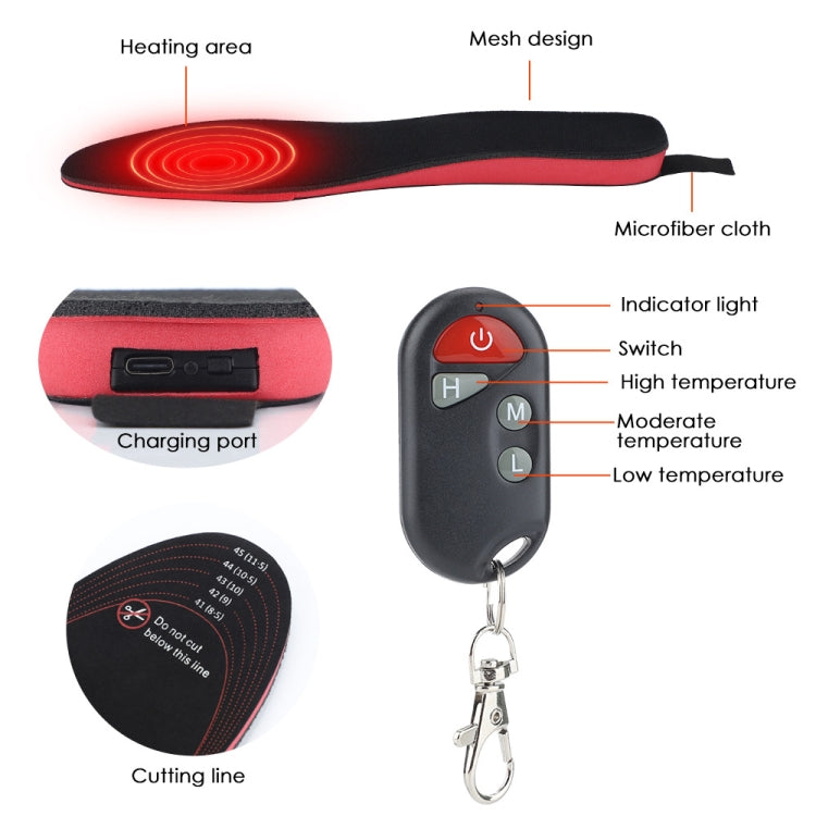 Rechargeable Electric Heating Insole Wireless Remote Control Smart Thermal Insole,Size:Large(41-46 Size) - Shoes Care by buy2fix | Online Shopping UK | buy2fix