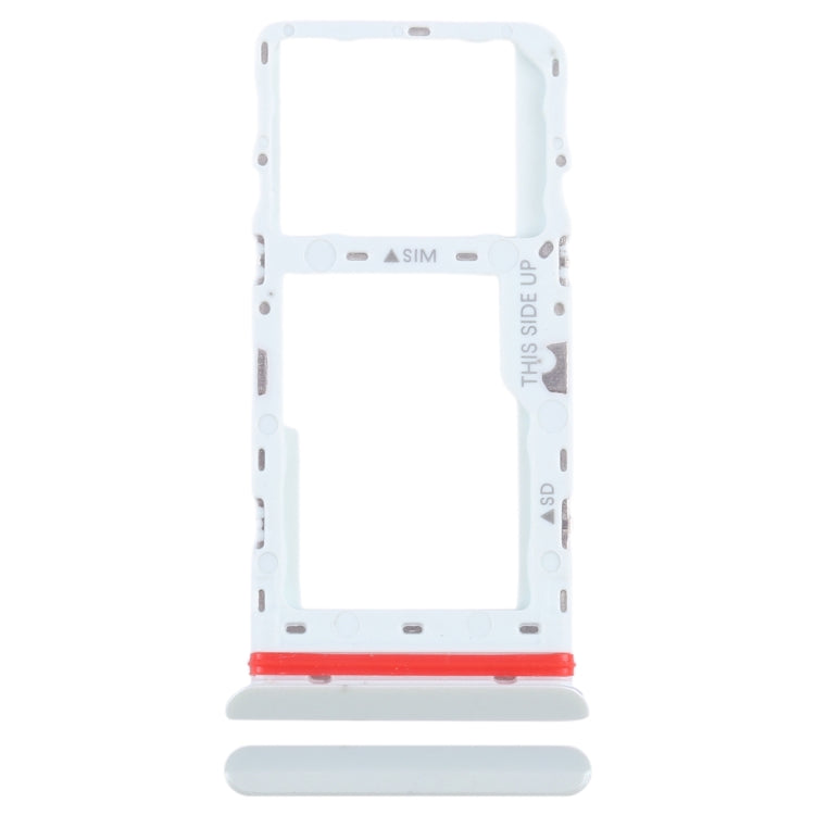 For Alcatel 1T 10 inch 2020 8091 SIM Card Tray + Micro SD Card Tray (White) - For TCL by buy2fix | Online Shopping UK | buy2fix