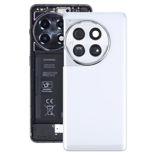 For OnePlus 12 PJD110 CPH2573 CPH2581 Original Glass Battery Back Cover with Camera Lens(White) - Back Cover by buy2fix | Online Shopping UK | buy2fix