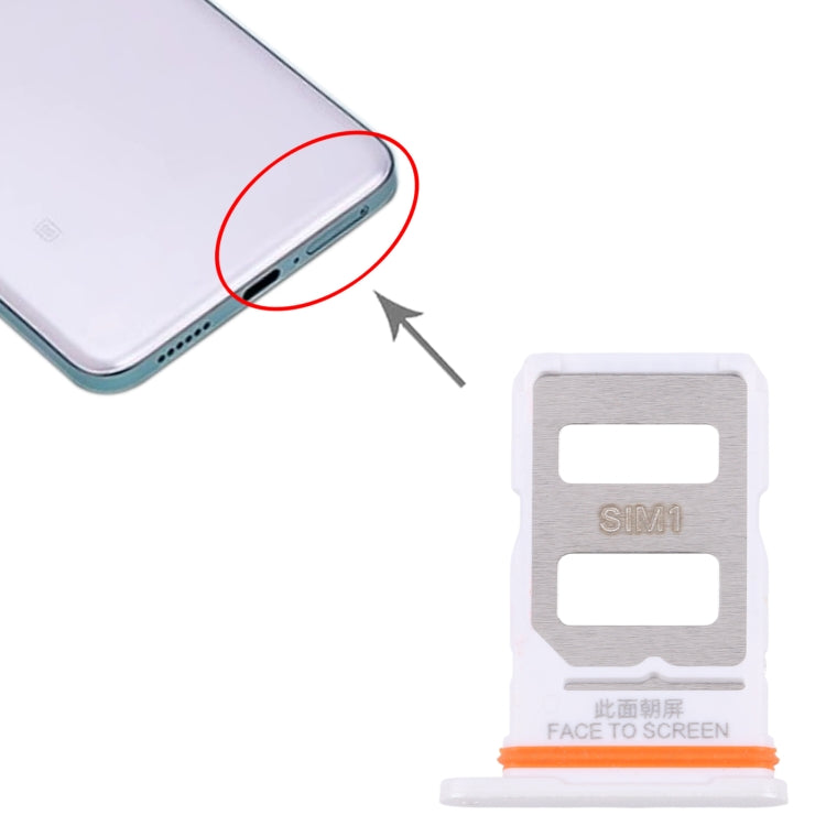 For Xiaomi Redmi Turbo 3 Original SIM Card Tray + SIM Card Tray (White) - Card Tray by buy2fix | Online Shopping UK | buy2fix