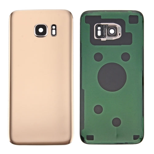 For Samsung Galaxy S7 SM-G930F Battery Back Cover with Camera Lens Cover(Gold) - Galaxy S Series Parts by buy2fix | Online Shopping UK | buy2fix