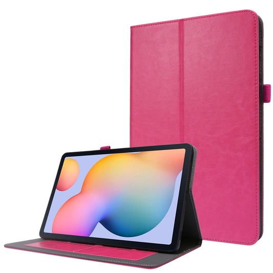 For Samsung Galaxy Tab S8 / Galaxy Tab S7 T870 2-Folding Business Horizontal Flip PU Leather Case with Card Slots & Holder(Rose Red) - Galaxy Tab S8 Cases by buy2fix | Online Shopping UK | buy2fix