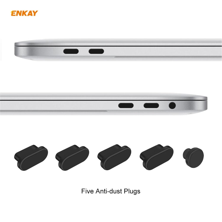 ENKAY 3 in 1 Matte Laptop Protective Case + US Version TPU Keyboard Film + Anti-dust Plugs Set for MacBook Pro 13.3 inch A1706 / A1989 / A2159 (with Touch Bar)(White) - MacBook Pro Cases by ENKAY | Online Shopping UK | buy2fix