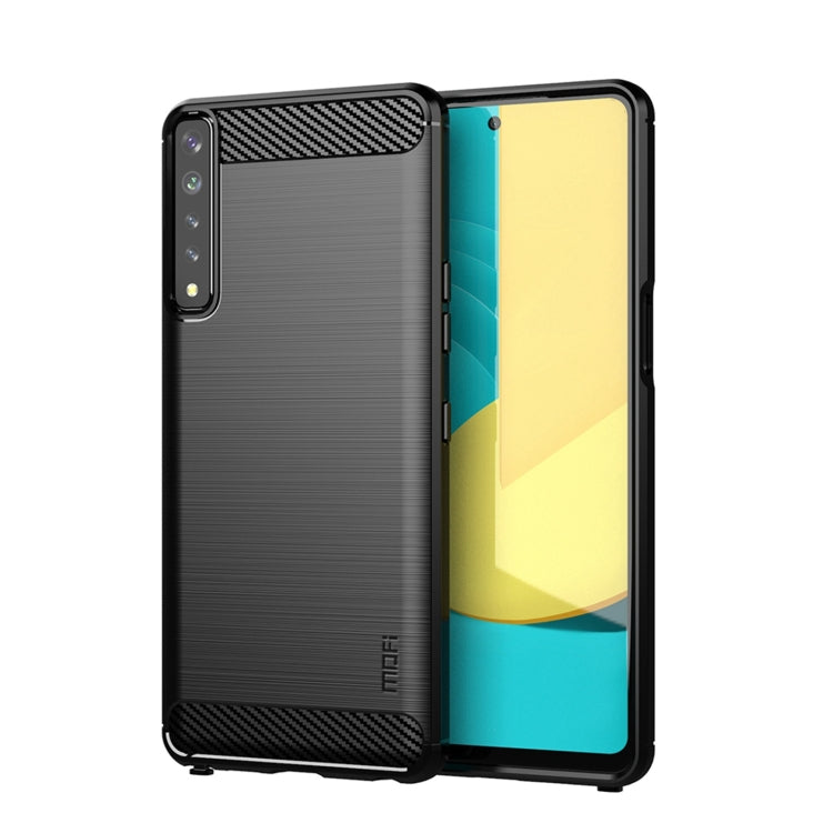 For LG Stylo 7 4G MOFI Gentleness Series Brushed Texture Carbon Fiber Soft TPU Case(Black) - LG by MOFI | Online Shopping UK | buy2fix