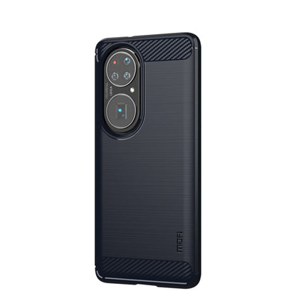 For Huawei P50 MOFI Gentleness Series Brushed Texture Carbon Fiber Soft TPU Case(Blue) - Huawei Cases by MOFI | Online Shopping UK | buy2fix