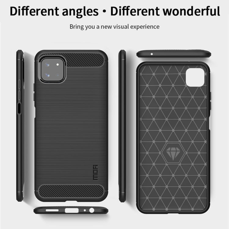 For Samsung Galaxy A22 5G MOFI Gentleness Series Brushed Texture Carbon Fiber Soft TPU Case(Gray) - Galaxy Phone Cases by MOFI | Online Shopping UK | buy2fix