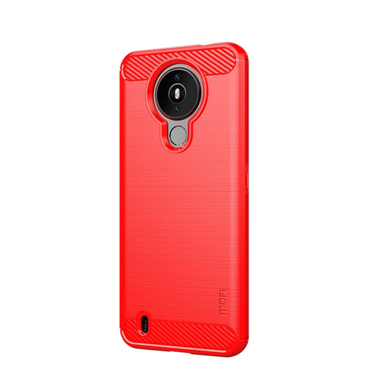 For Nokia 1.4 MOFI Gentleness Series Brushed Texture Carbon Fiber Soft TPU Case(Red) - Nokia Cases by MOFI | Online Shopping UK | buy2fix