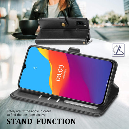 For Blackview A70 Solid Color Leather Buckle Phone Case with Lanyard & Photo Frame & Card Slot & Wallet & Stand Function(Brown) - More Brand by buy2fix | Online Shopping UK | buy2fix