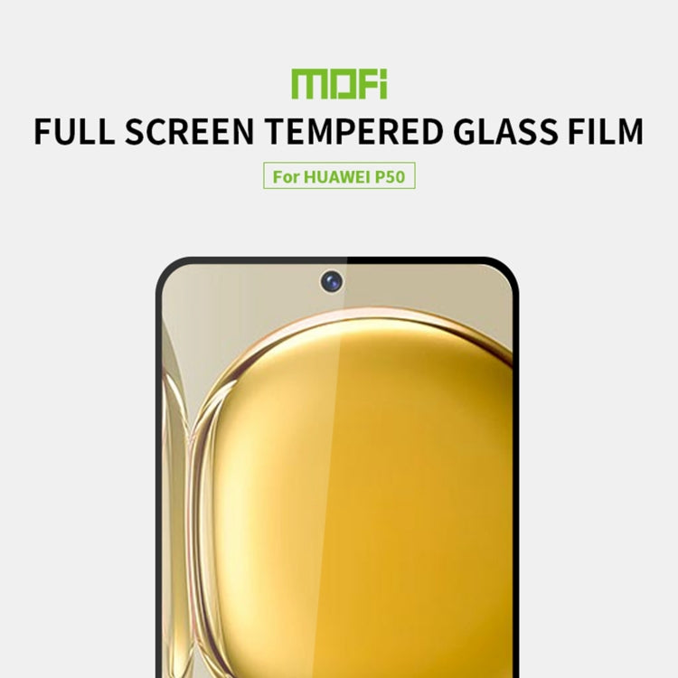 For Huawei P50 MOFI 9H 2.5D Full Screen Tempered Glass Film(Black) - Huawei Tempered Glass by MOFI | Online Shopping UK | buy2fix